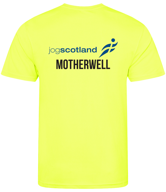 Jog Scotland - Electric Yellow T-Shirt - Motherwell